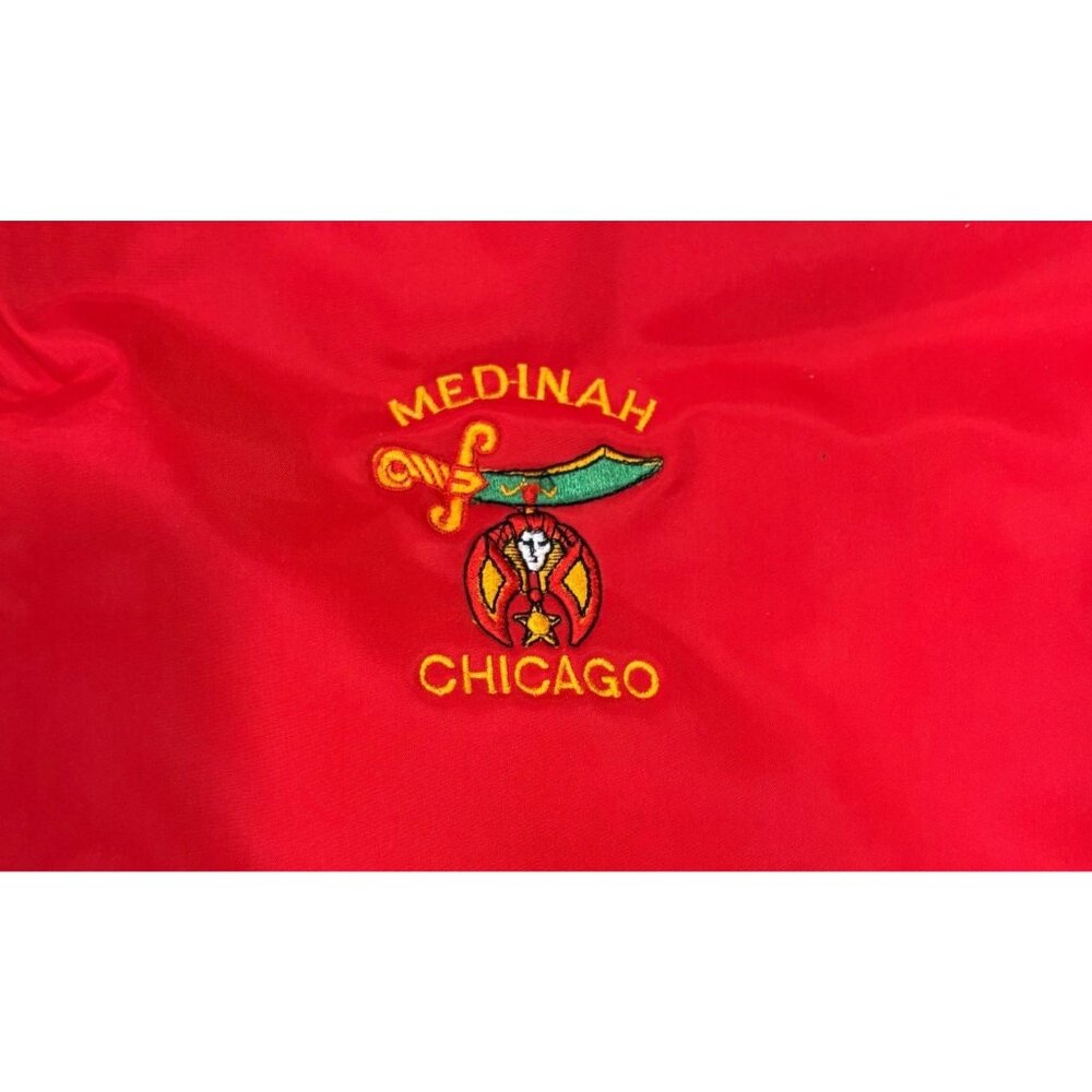 Toppers Red 39" Hanging Garment Bag Medinah Chicago Logo Nylon Vinyl Waterproof